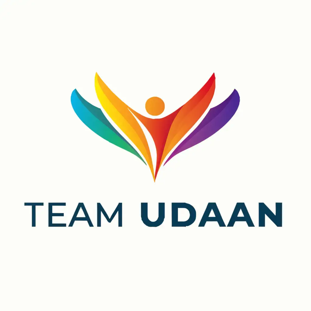 a logo design,with the text "Team Udaan", main symbol:An abstract logo depicting a person's silhouette in mid-flight, with dynamic wing shapes forming around them and heading "Team Udaan" with the tagline "Dare to Fly" below.,Moderate,be used in Technology industry,clear background