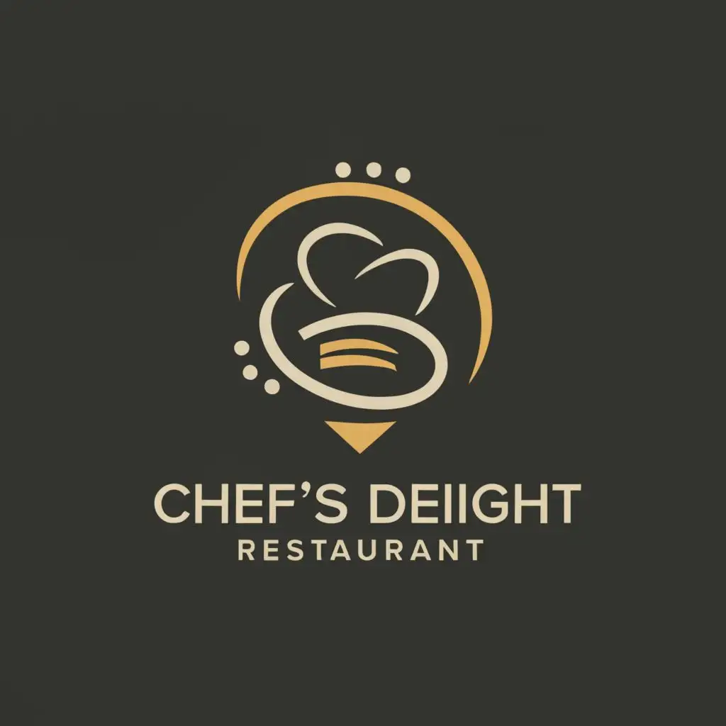 LOGO-Design-for-Chefs-Delight-Culinary-Excellence-with-Iconic-Chefs-Hat-and-Appetizing-Color-Palette