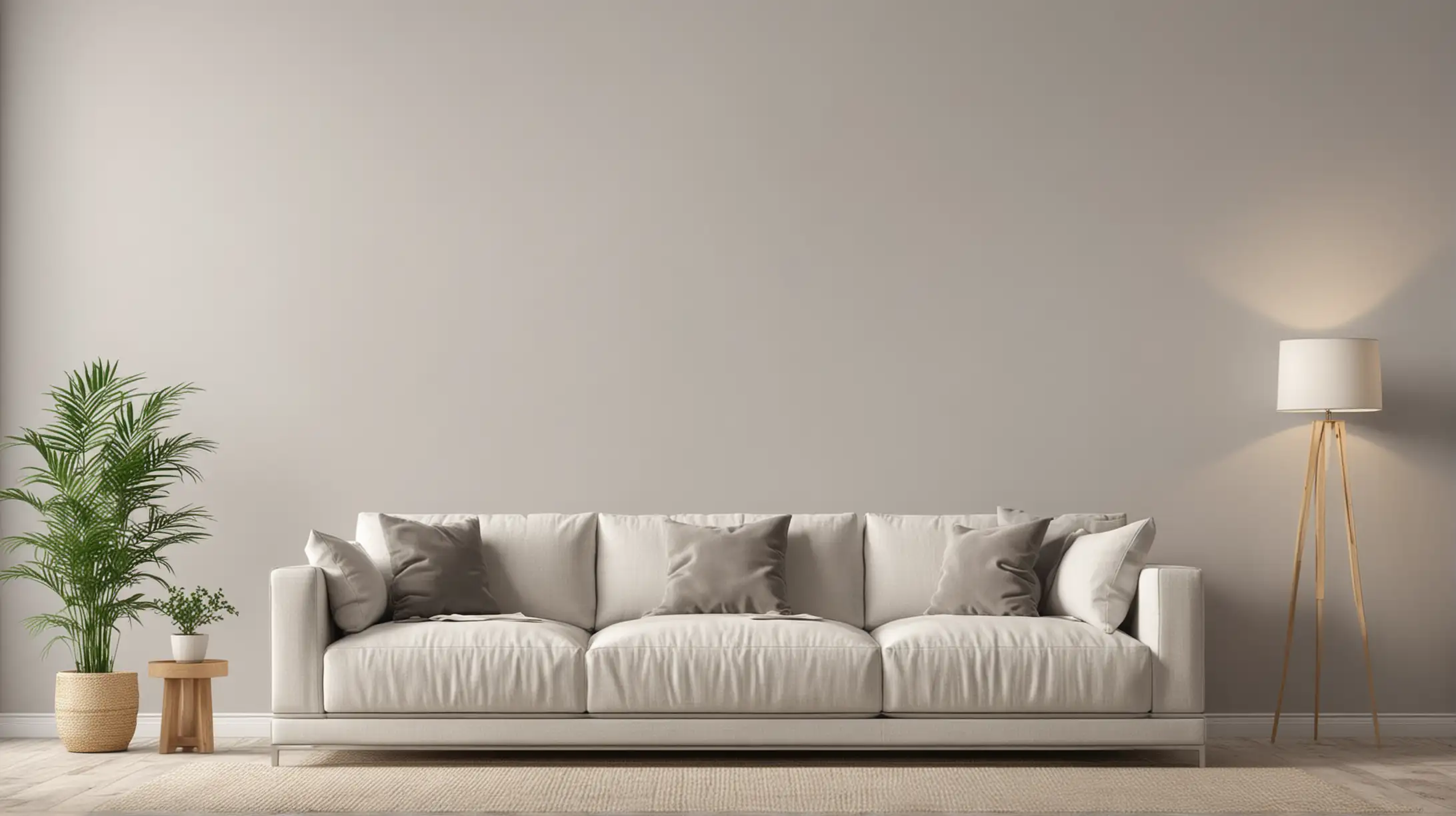 Modern Living Room Wall Mockup with Sofa and Artwork