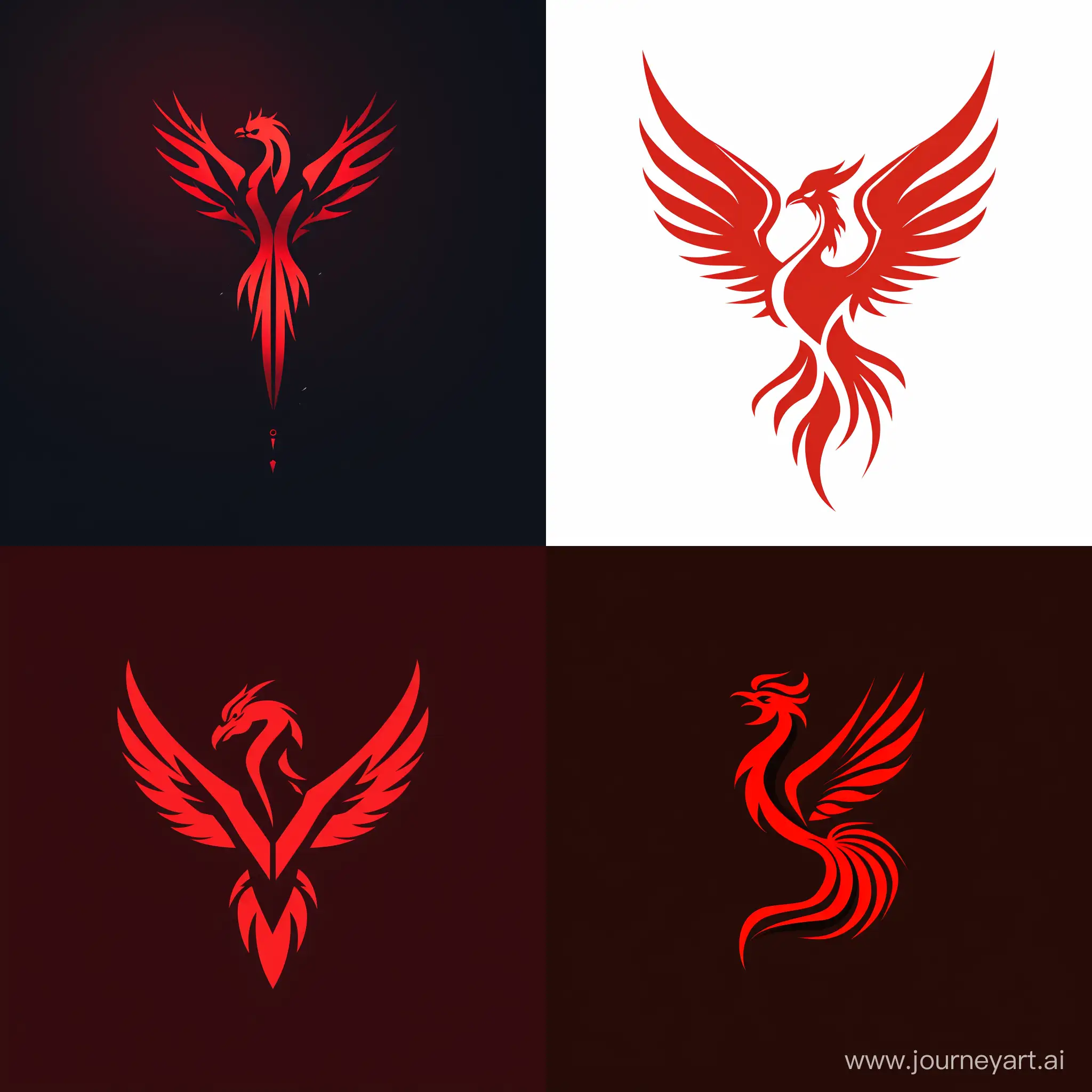 Majestic-Red-Phoenix-Logo-with-Vibrant-Elegance