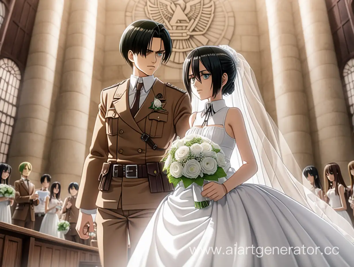 Romantic-Wedding-of-Linna-and-Levi-Ackerman-at-the-Altar