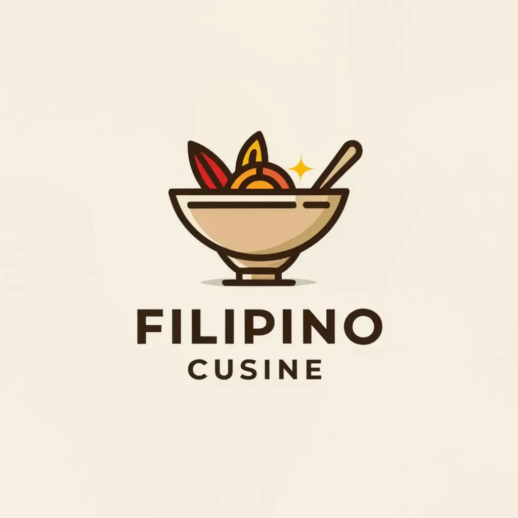 a logo design,with the text "filipino cuisine", main symbol:bowl,Minimalistic,be used in Restaurant industry,clear background