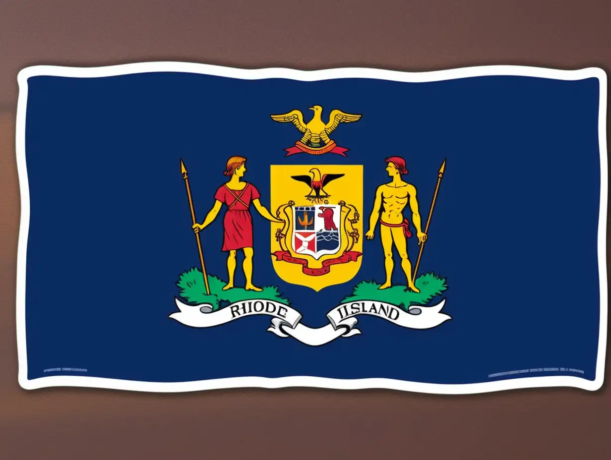 Rhode Island State Flag Bumper Sticker Proudly Display Your State Identity