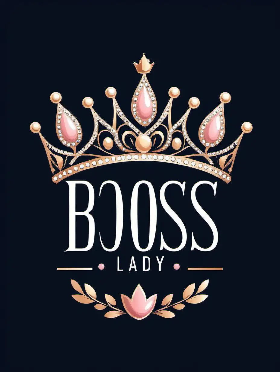 Modern and Chic Boss Lady Brand Logo Design with a Cute Tiara