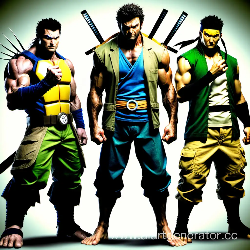 Leonardo-Wolverine-and-Shikamaru-Iconic-Heroes-Assemble