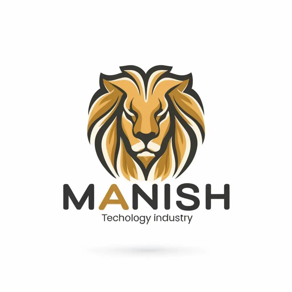 logo, Lion, with the text "Manish", typography, be used in Technology industry