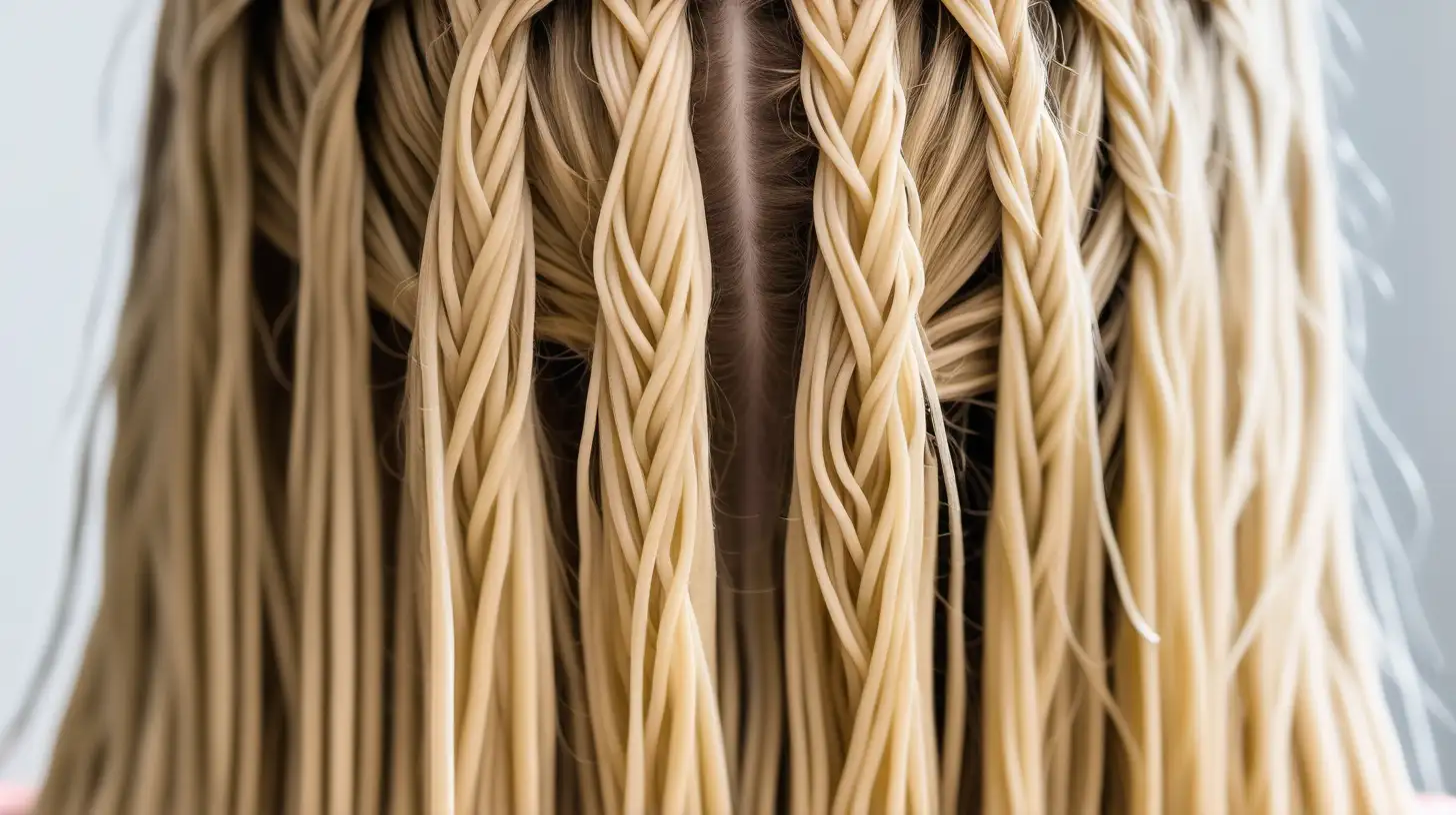 Creative Hairstyle Uncooked Spaghetti Braids