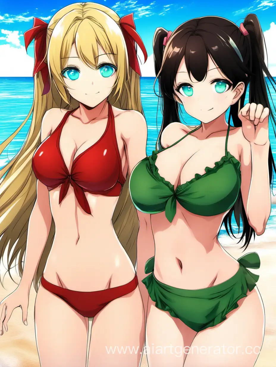 Charming-Anime-Girls-in-Vibrant-Beachwear-Enjoying-Seaside-Bliss