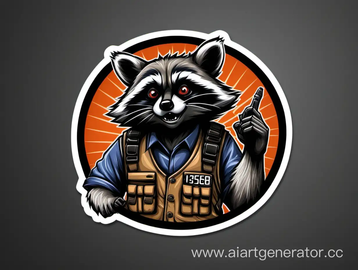 Adorable-Raccoon-Logo-Design-for-Chak-1358-Perfect-for-Stickers-Decals-TShirts-and-Prints