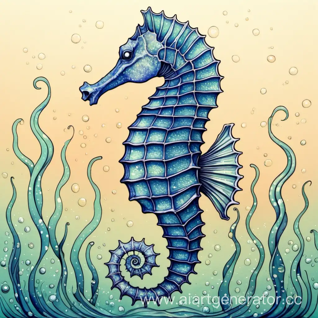 Colorful-Seahorse-Swimming-in-Coral-Reef