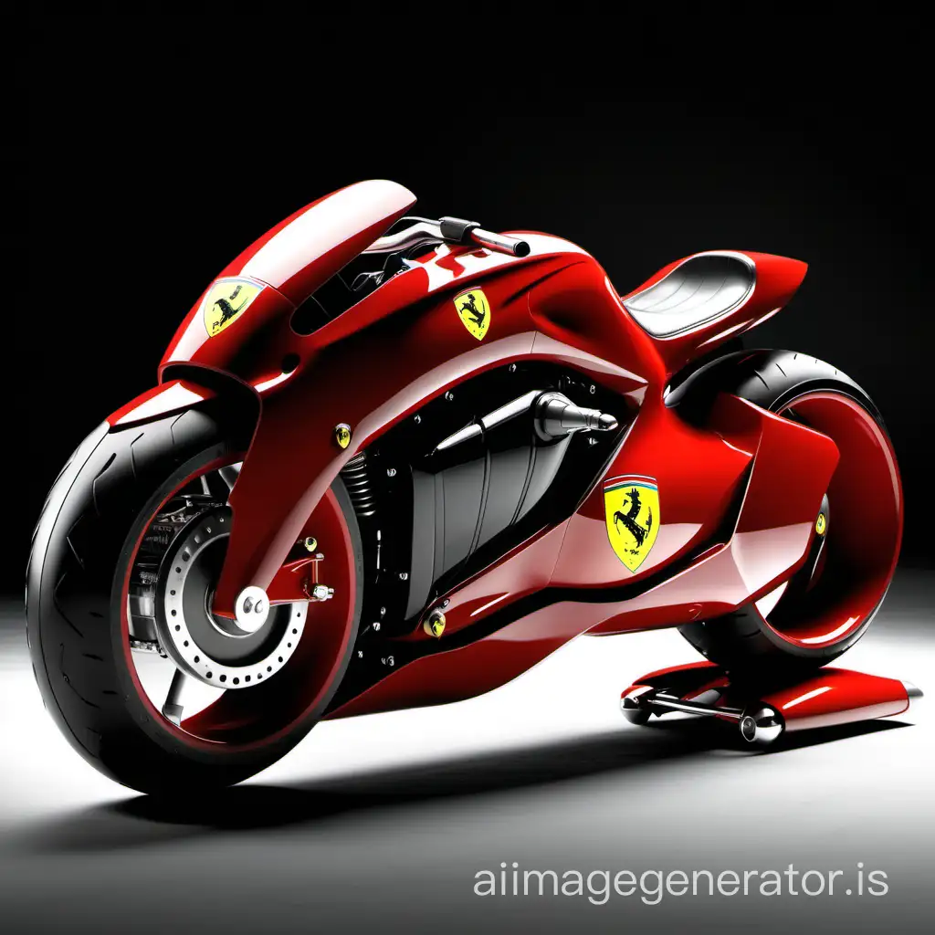 A Ferrari motorcycle, futuristic