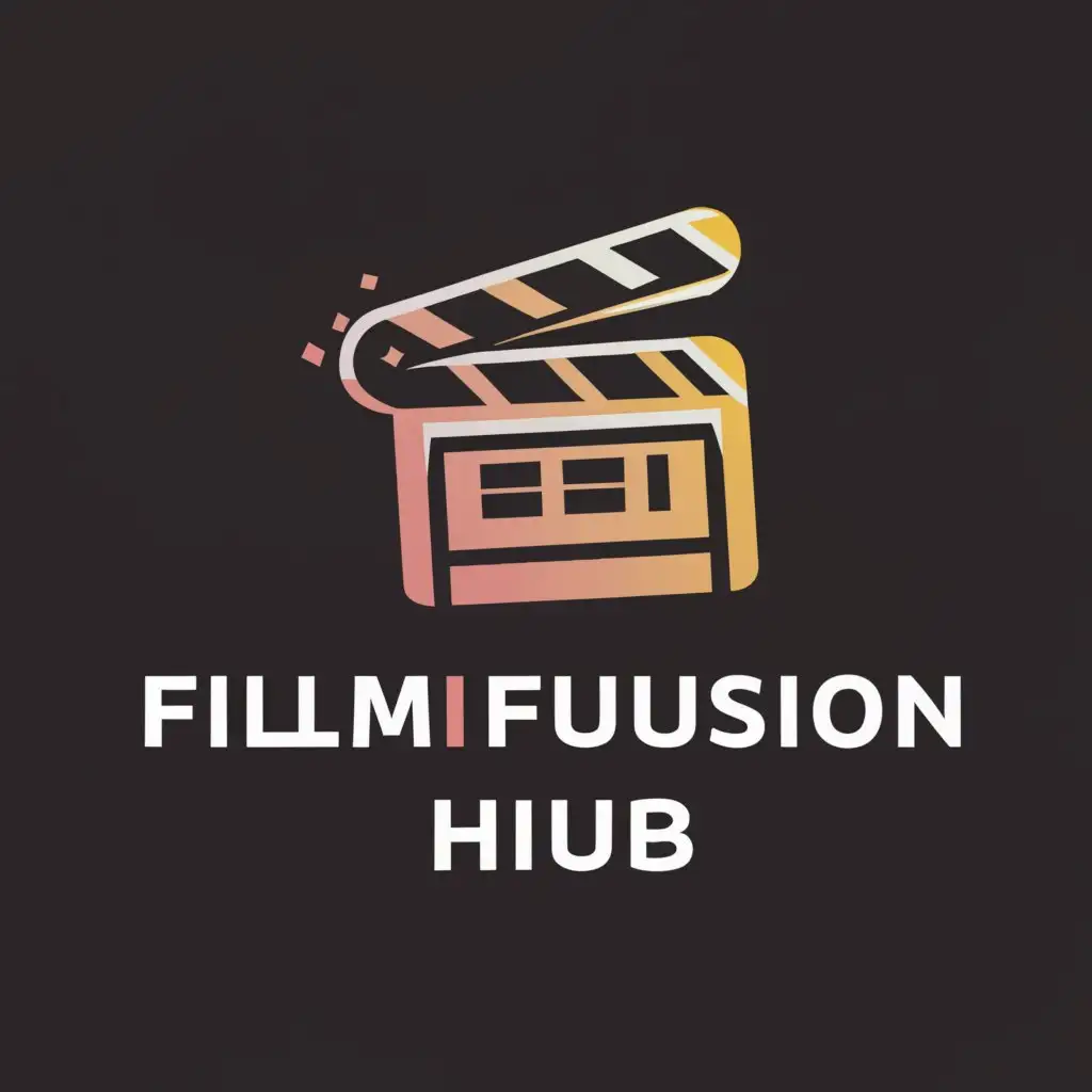 a logo design,with the text "FilmFusion Hub", main symbol:a clapperbord,Moderate,be used in Entertainment industry,clear background