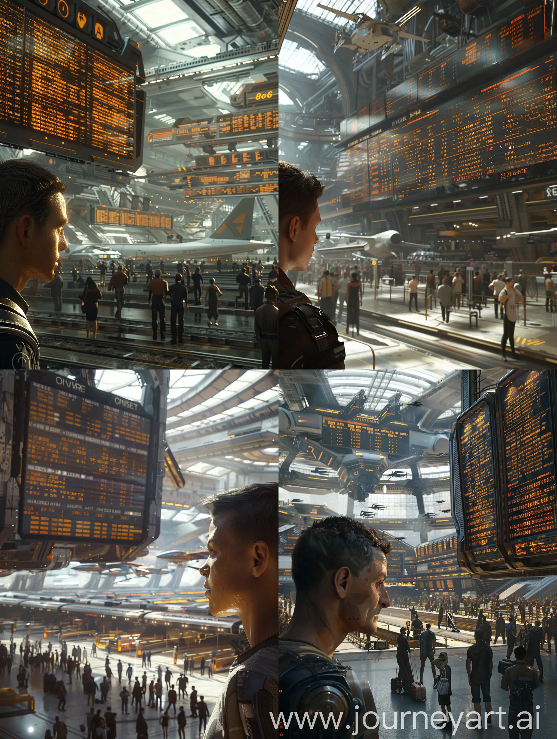 Futuristic-Mega-Train-Station-with-Flying-Ships-Departure-Board