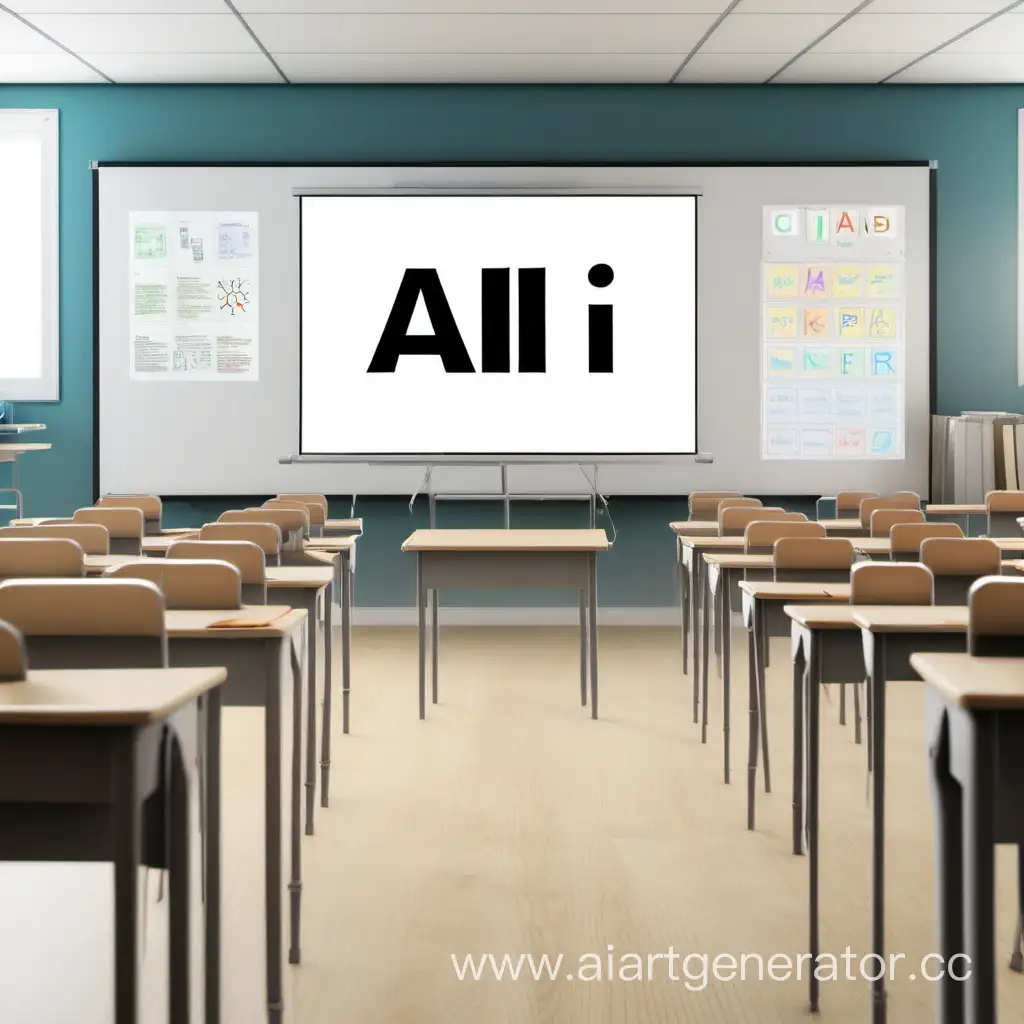 a classroom with word ai on board