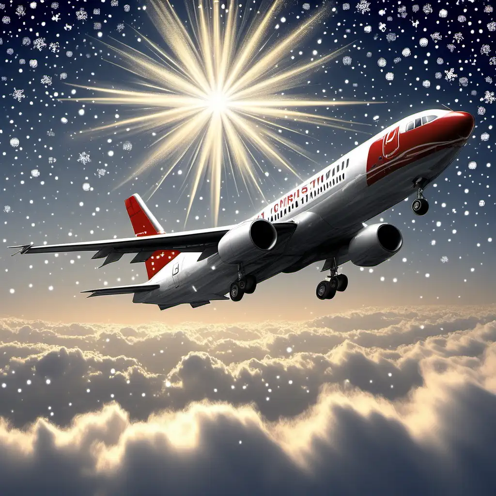 Celestial Skies Christmas Aviation Greetings with a Stellar Touch