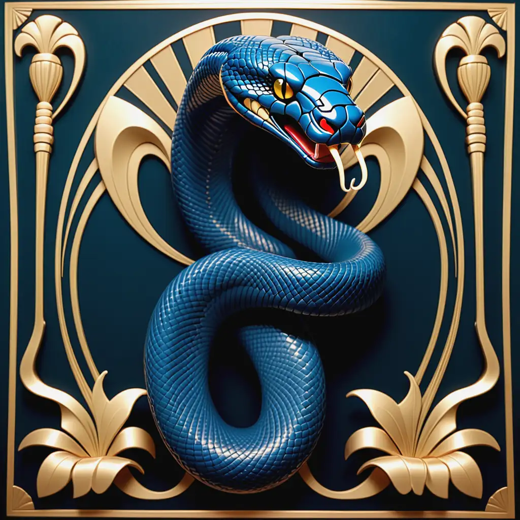 Sleek Art Deco Cobra Snake Sculpture with Attitude