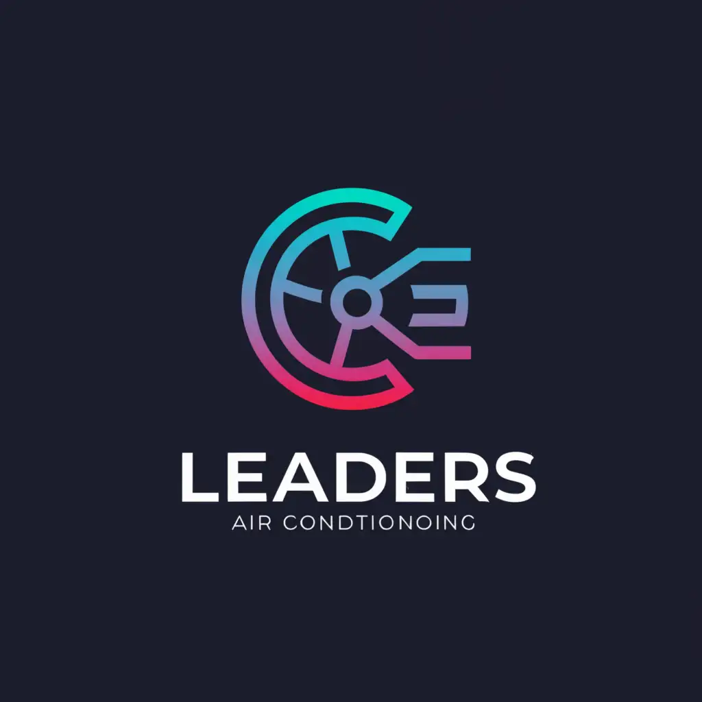 a logo design,with the text "Leaders", main symbol:Air Conditioning a system for controlling the humidity, ventilation, and temperature in a building or vehicle, typically to maintain a cool atmosphere in warm conditions,complex,be used in Construction industry,clear background