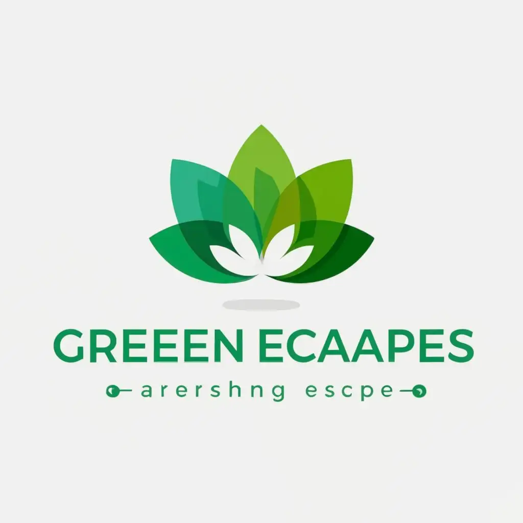 a logo design,with the text "green escapes", main symbol:environment,Moderate,be used in Home Family industry,clear background