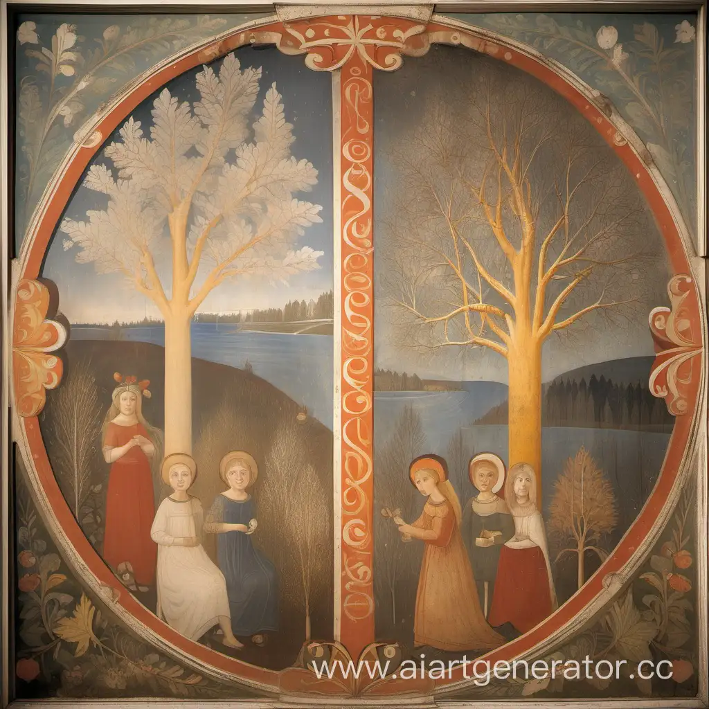 Скандинавская фреска о 
временах года