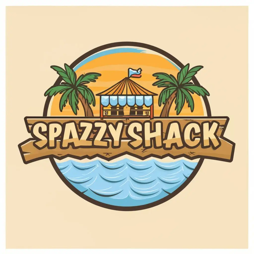 logo, beach bar, with the text "SpazzyShack", typography, be used in Retail industry