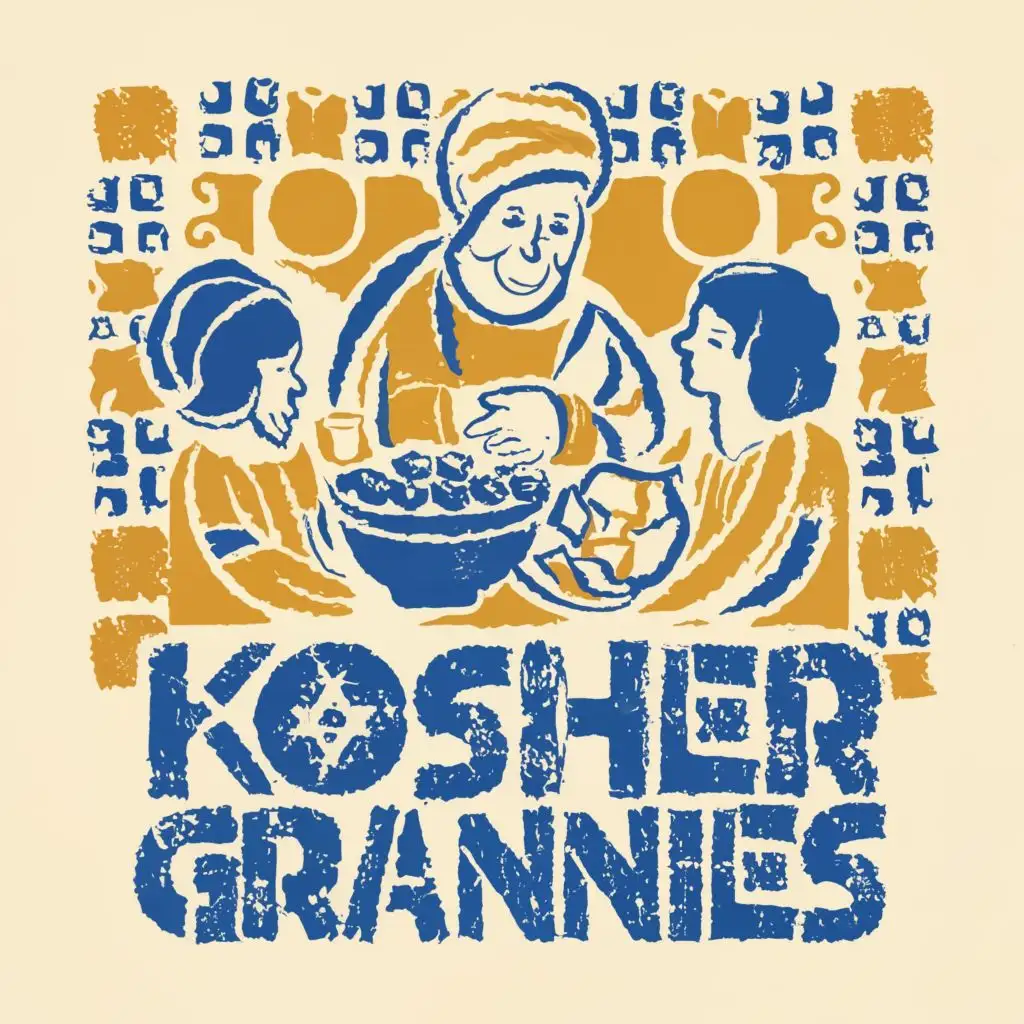 LOGO-Design-for-Kosher-Grannies-Vibrant-Israelinspired-Imagery-in-Yellow-Blue-White