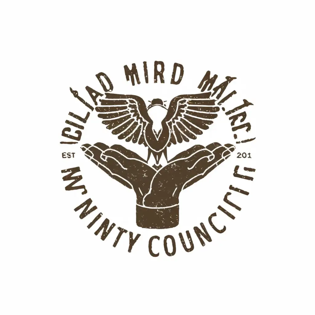 a logo design,with the text "Bird Meat Unity Council", main symbol:Bird, hand,Moderate,clear background