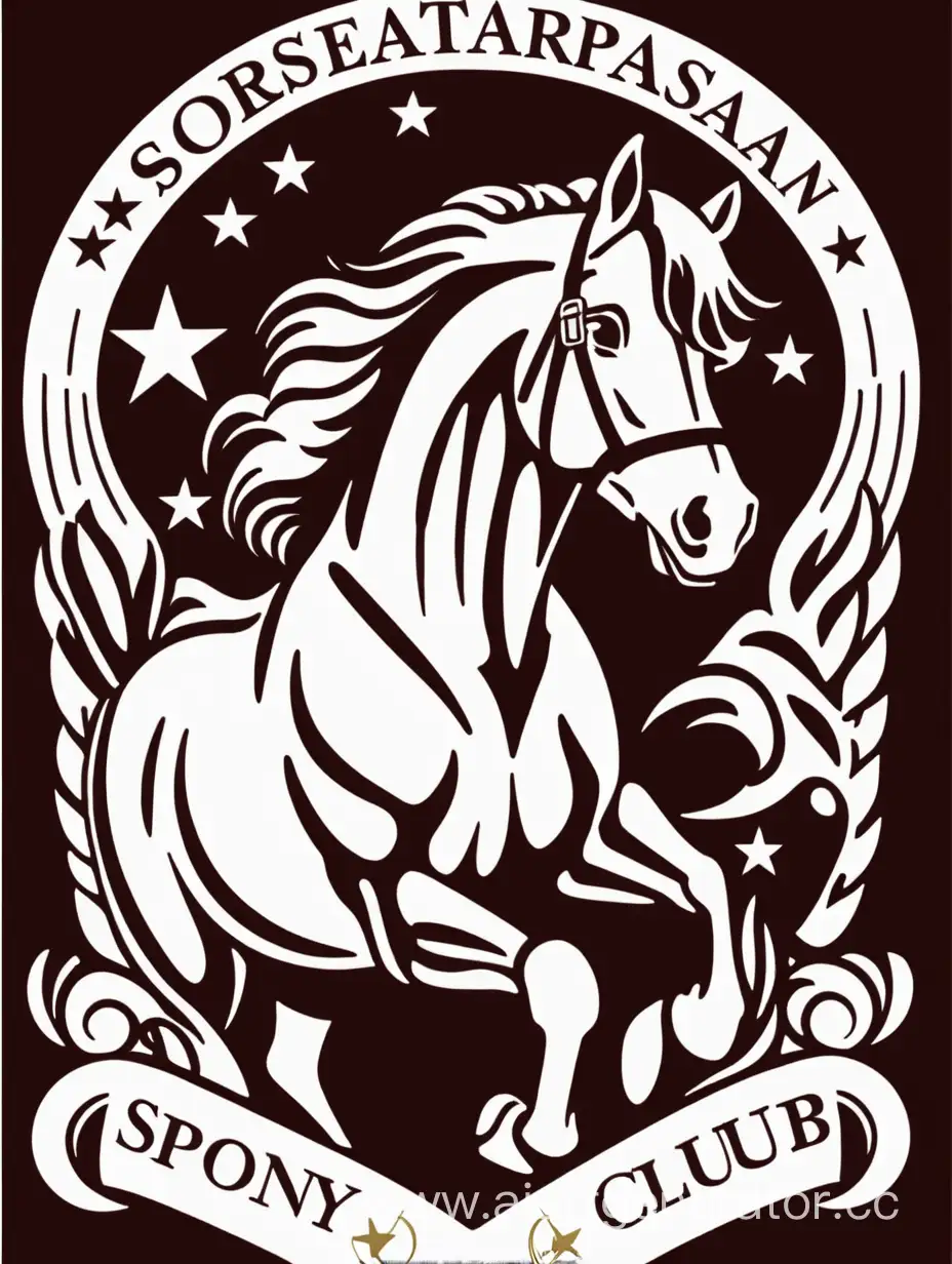 ЭМБЛЕМА конно-спортивного клуба "звездный", где нарисована пони