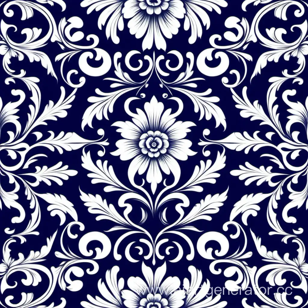 Elegant-Baroque-Floral-Pattern-in-White-and-Dark-Blue