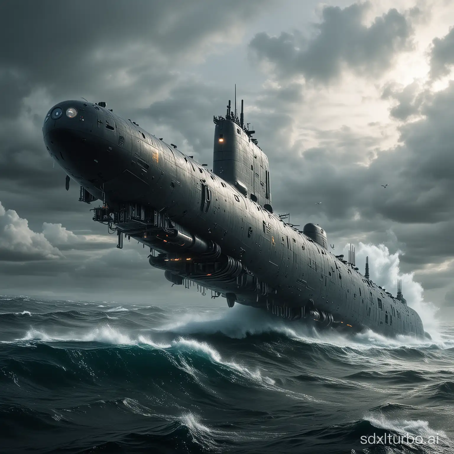 Futuristic-Nuclear-Submarine-Exploring-Uncharted-Depths
