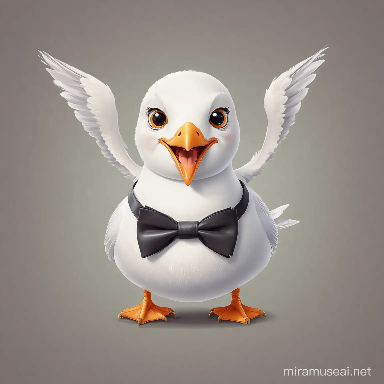 seagulls cartoon with bow tie

