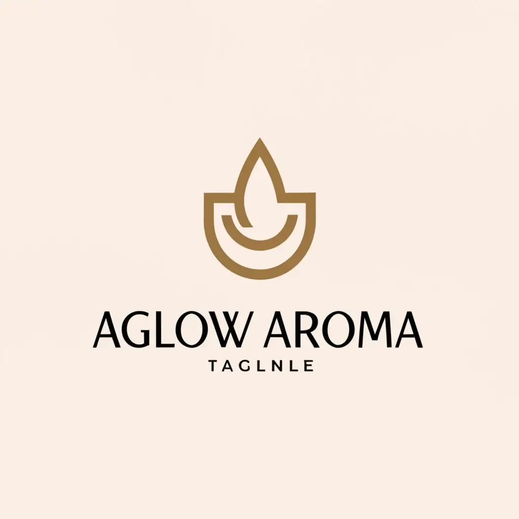 a logo design,with the text "AglowAroma", main symbol:Candle,Minimalistic,clear background