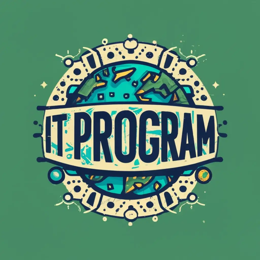 logo, World of Computer, with the text "IT Program", typography, be used in Technology industry