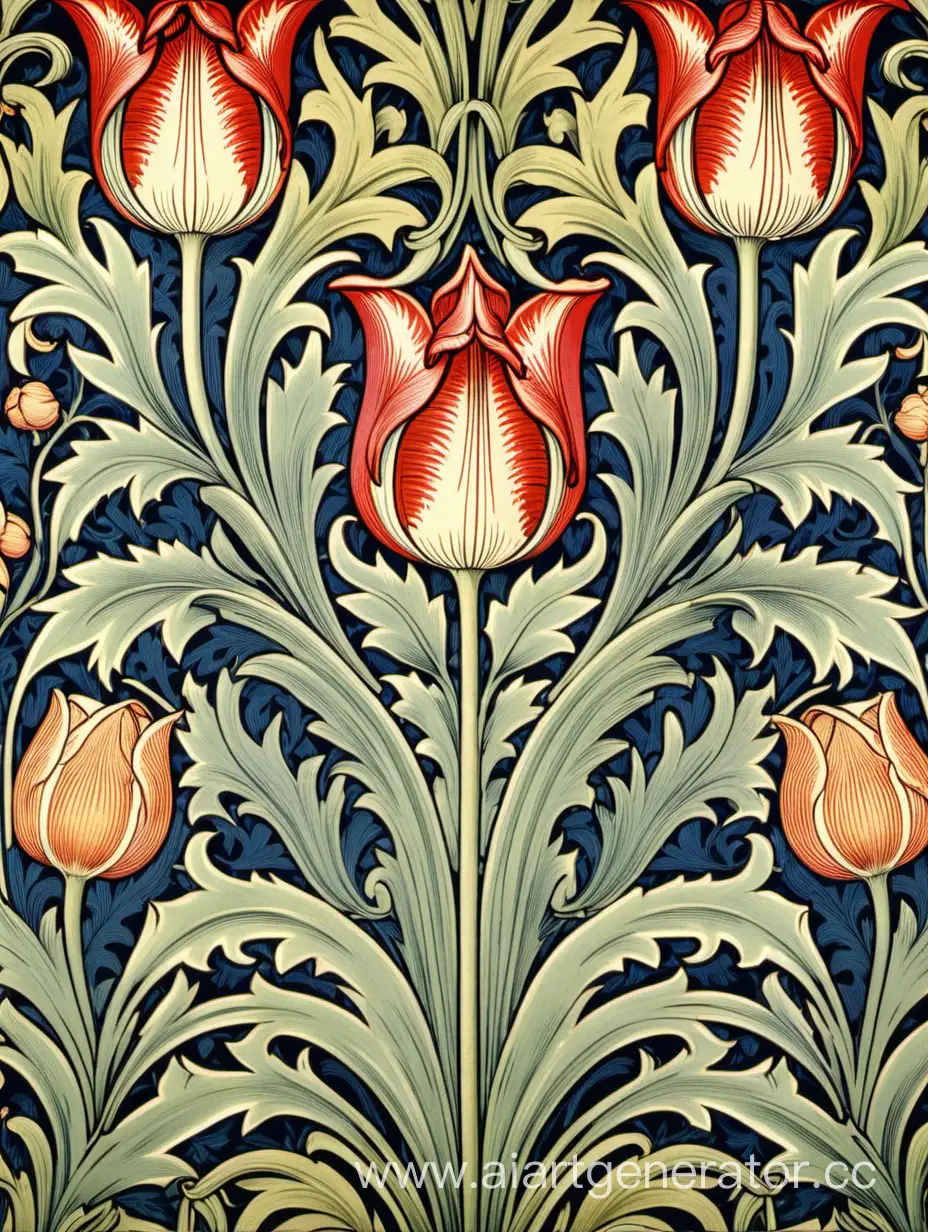 Detailed-Art-Nouveau-Floral-Pattern-by-William-Morris
