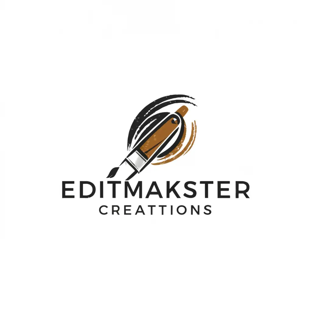 a logo design,with the text "EditMarkster Creations", main symbol:Paint Brush,Moderate,clear background