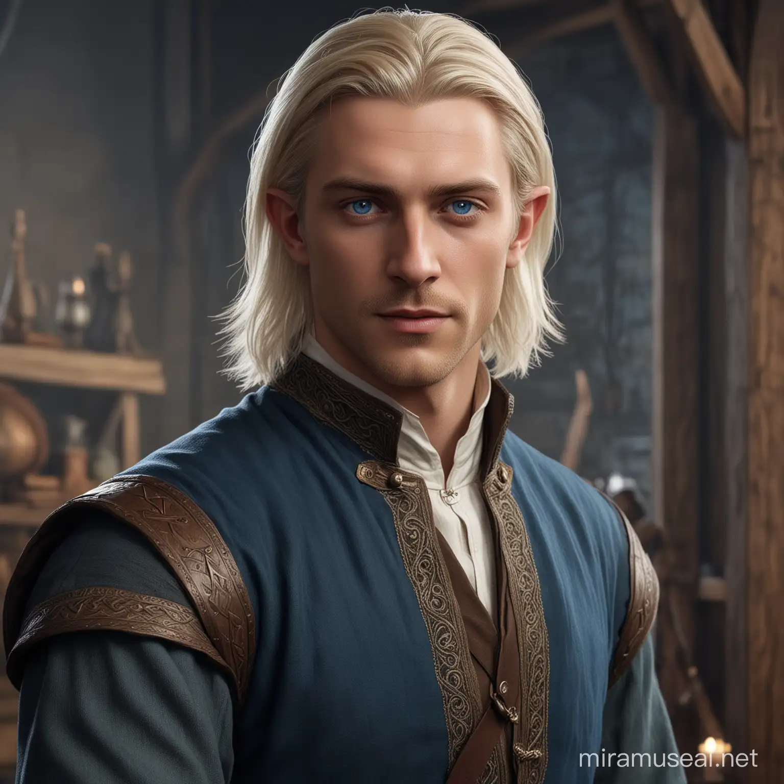 HyperRealistic HalfElf Portrait in Medieval Setting