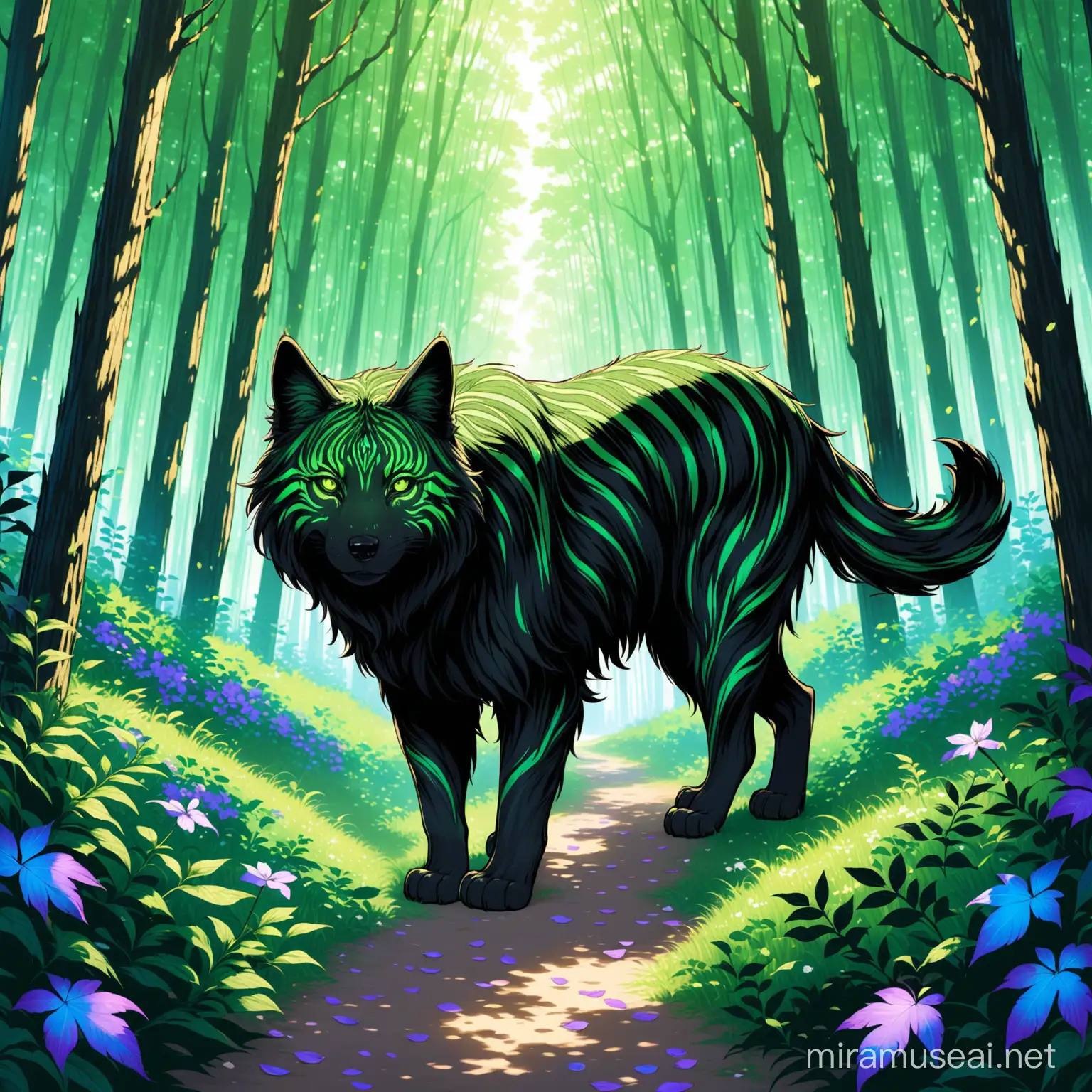 Enigmatic Creature Verdant in Mystical Forest