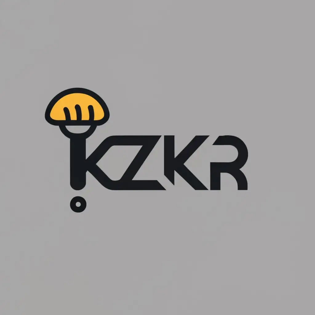 logo, like a mop,letter KZKR
, with the text "KZKR", typography, be used in Sports Fitness industry