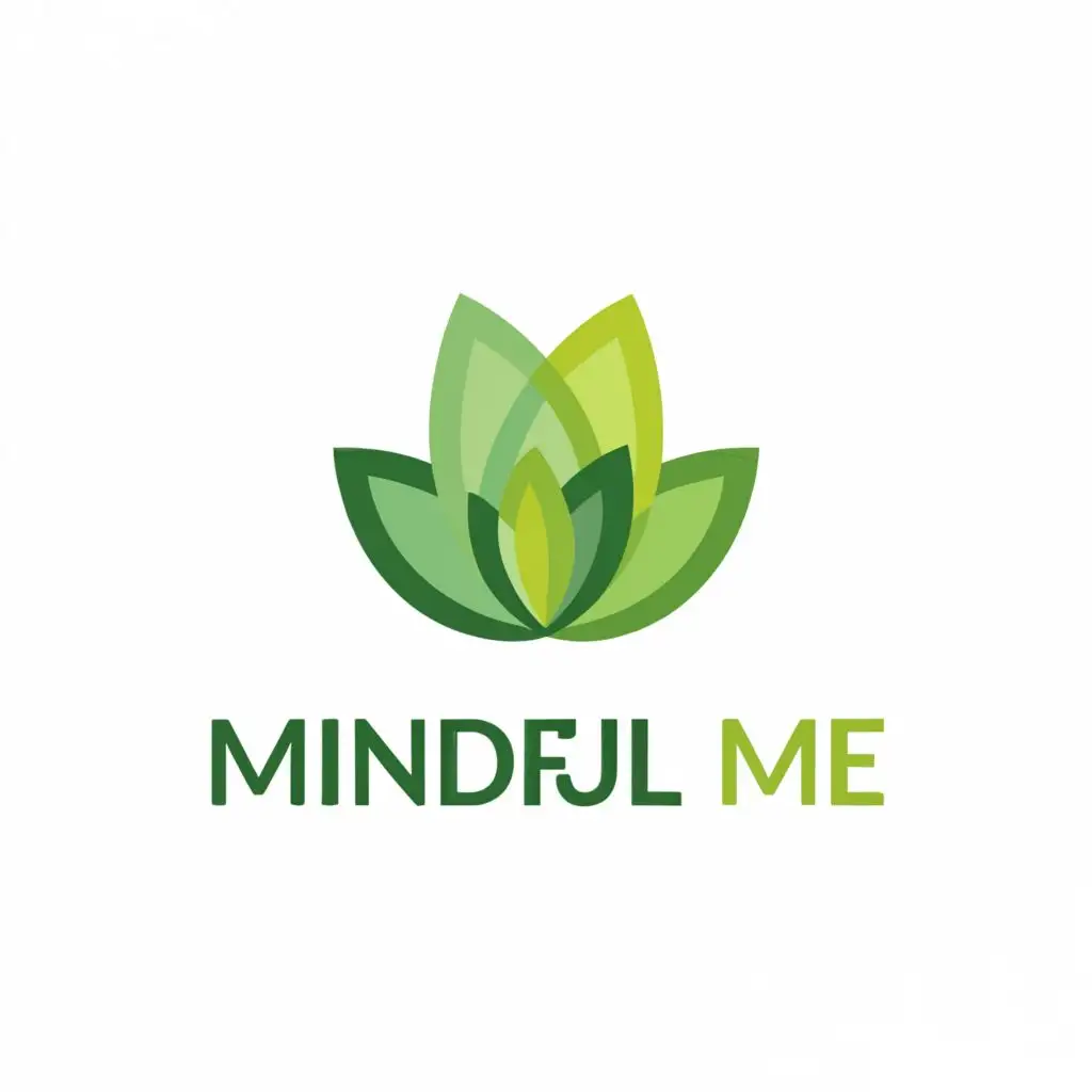 a logo design,with the text "Mindful Me", main symbol:Leaf,Moderate,clear background