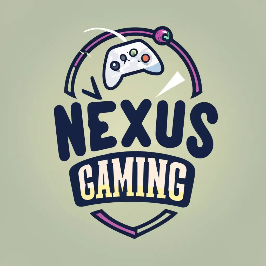 logo, ONLINE GAMING, with the text "NEXUS GAMING", typography