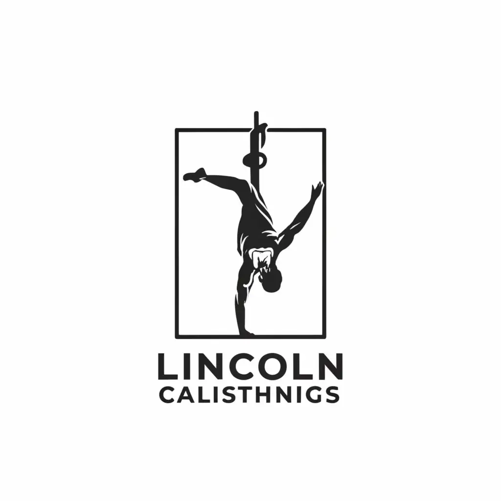 a logo design,with the text 'Lincoln Calisthenics', main symbol:Silhouette of someone doing a pullup,Moderate,be used in Sports Fitness industry,clear background
