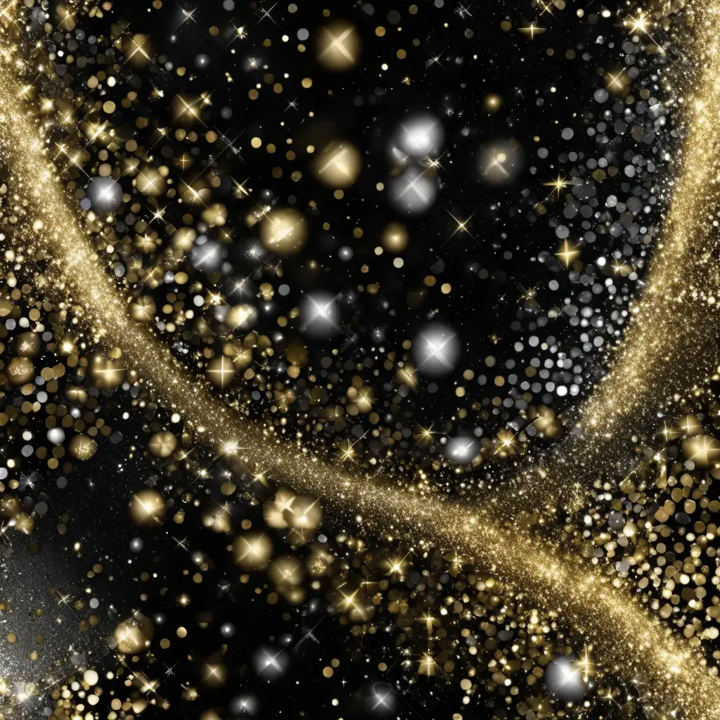Glitte,  glowing, sparklecore, gold, black and silver, cororsplash background