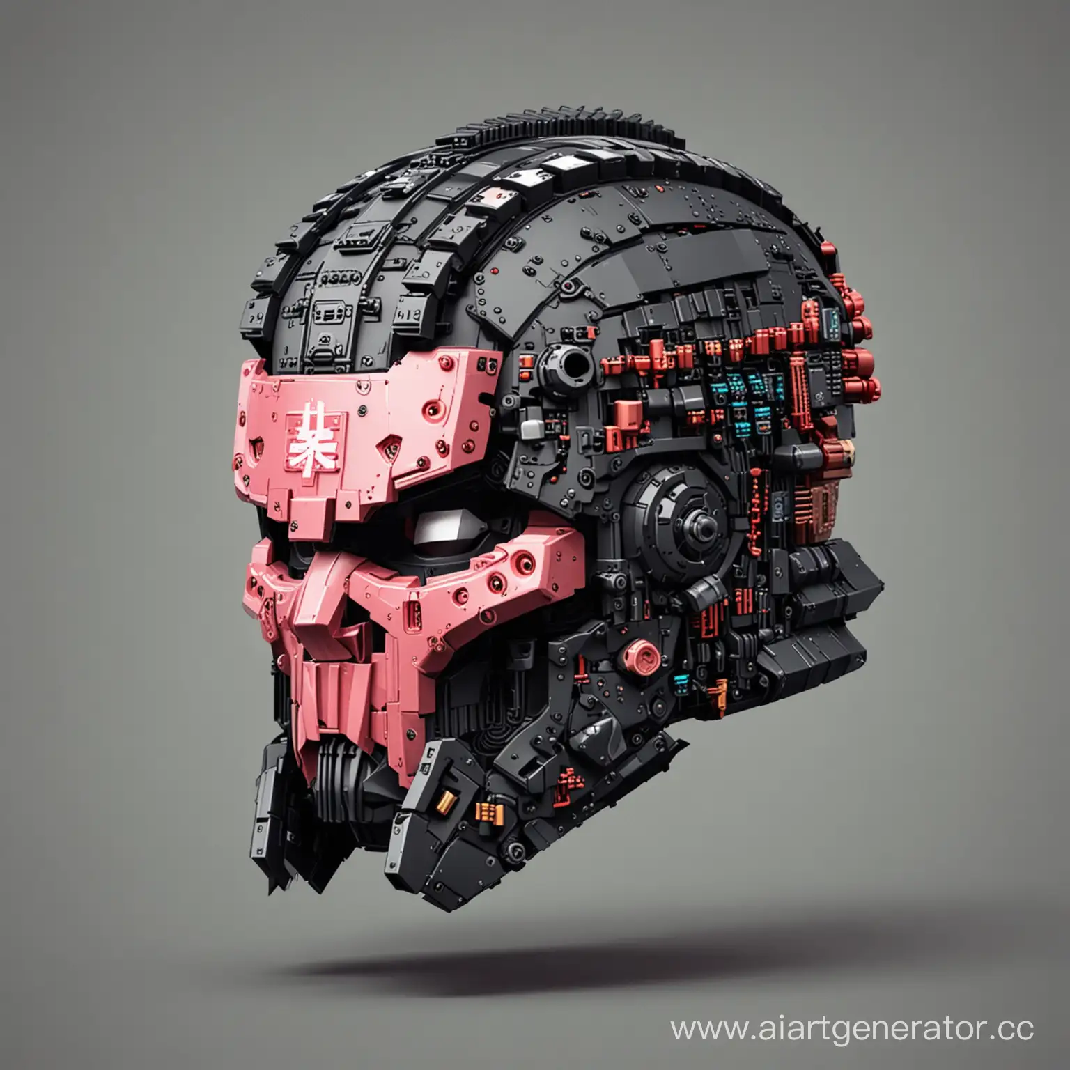 Cyberpunk-Samurai-Wearing-8Bit-Helmet