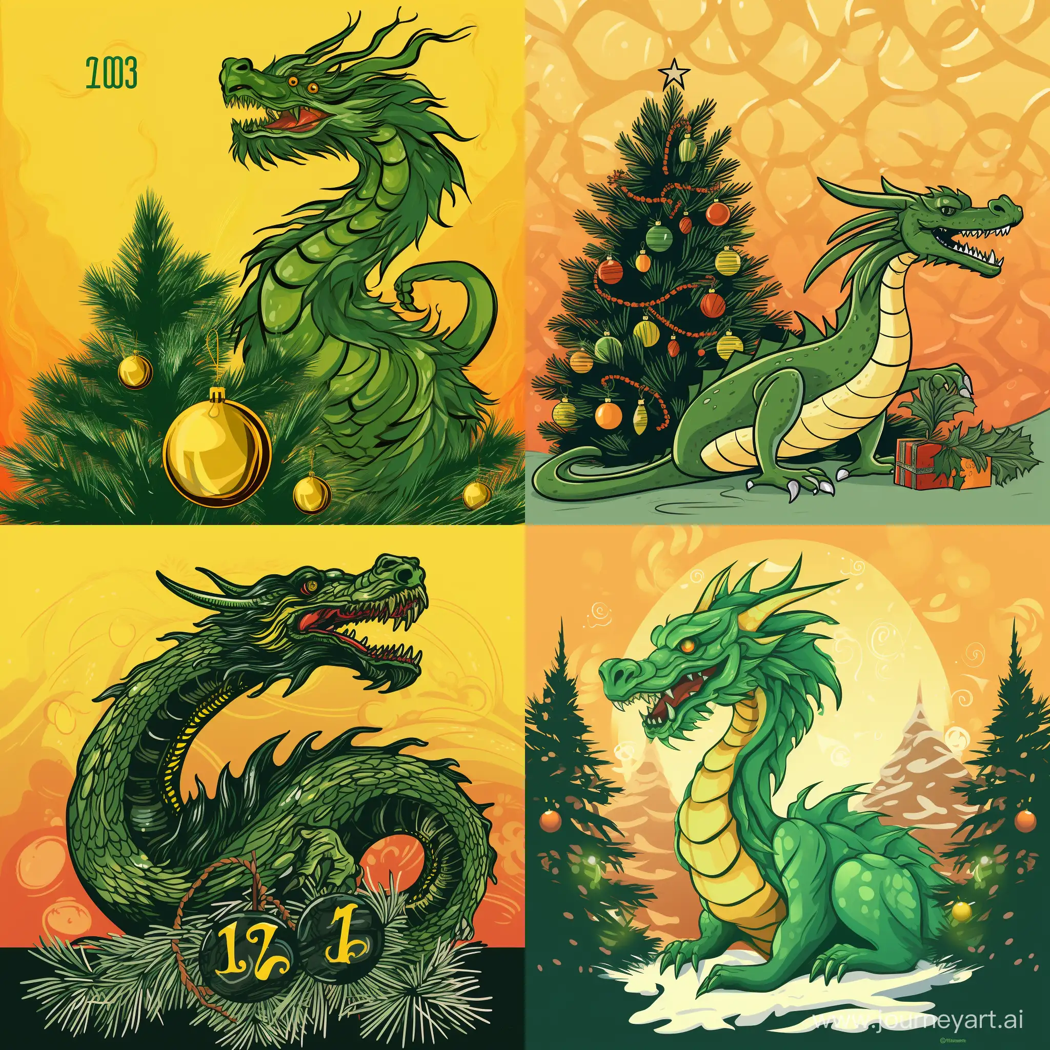 Enchanting-Green-Dragon-Amidst-New-Years-Decorations