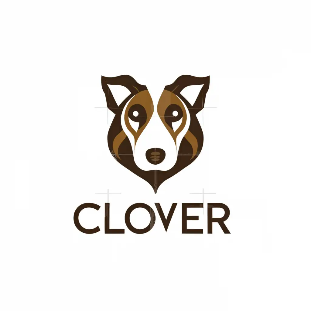 a logo design,with the text "clover", main symbol:brown german shepherd,Moderate,clear background