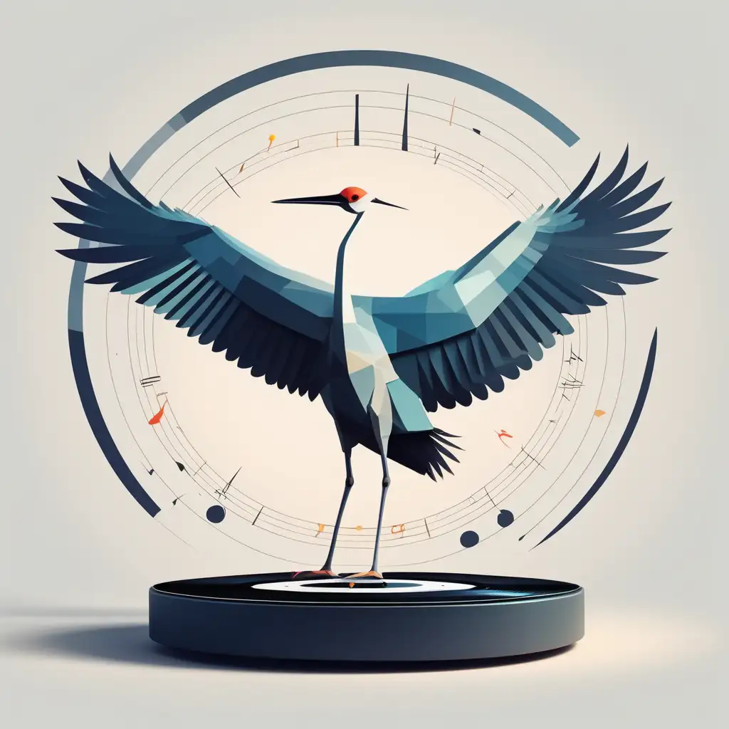 stylized expression of circadian rhythm abstract turntable
the crane bird
