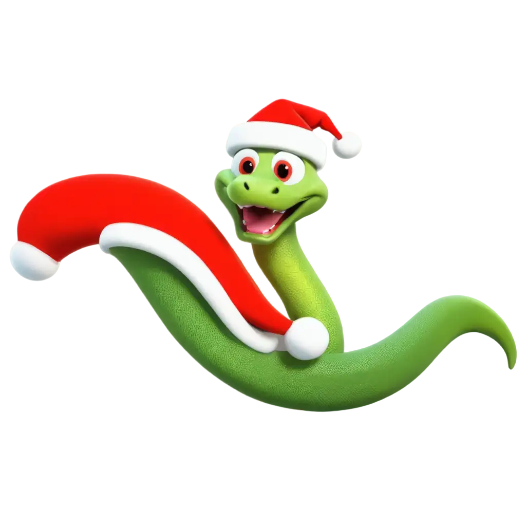 Funny-Snake-in-Santa-Hat-3D-PNG-Vibrant-Digital-Art-for-Contemporary-Era-Holidays
