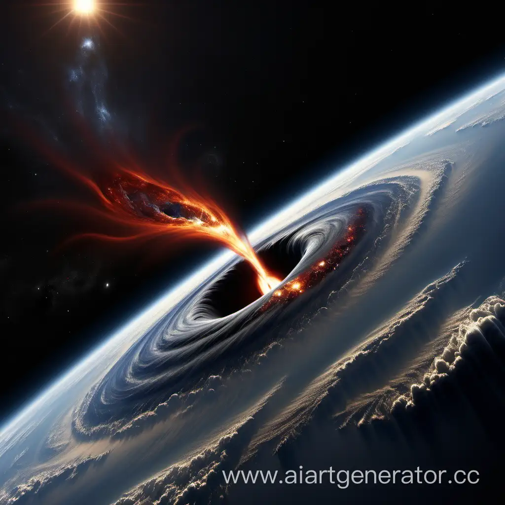 A black hole in space is engulfing the earth