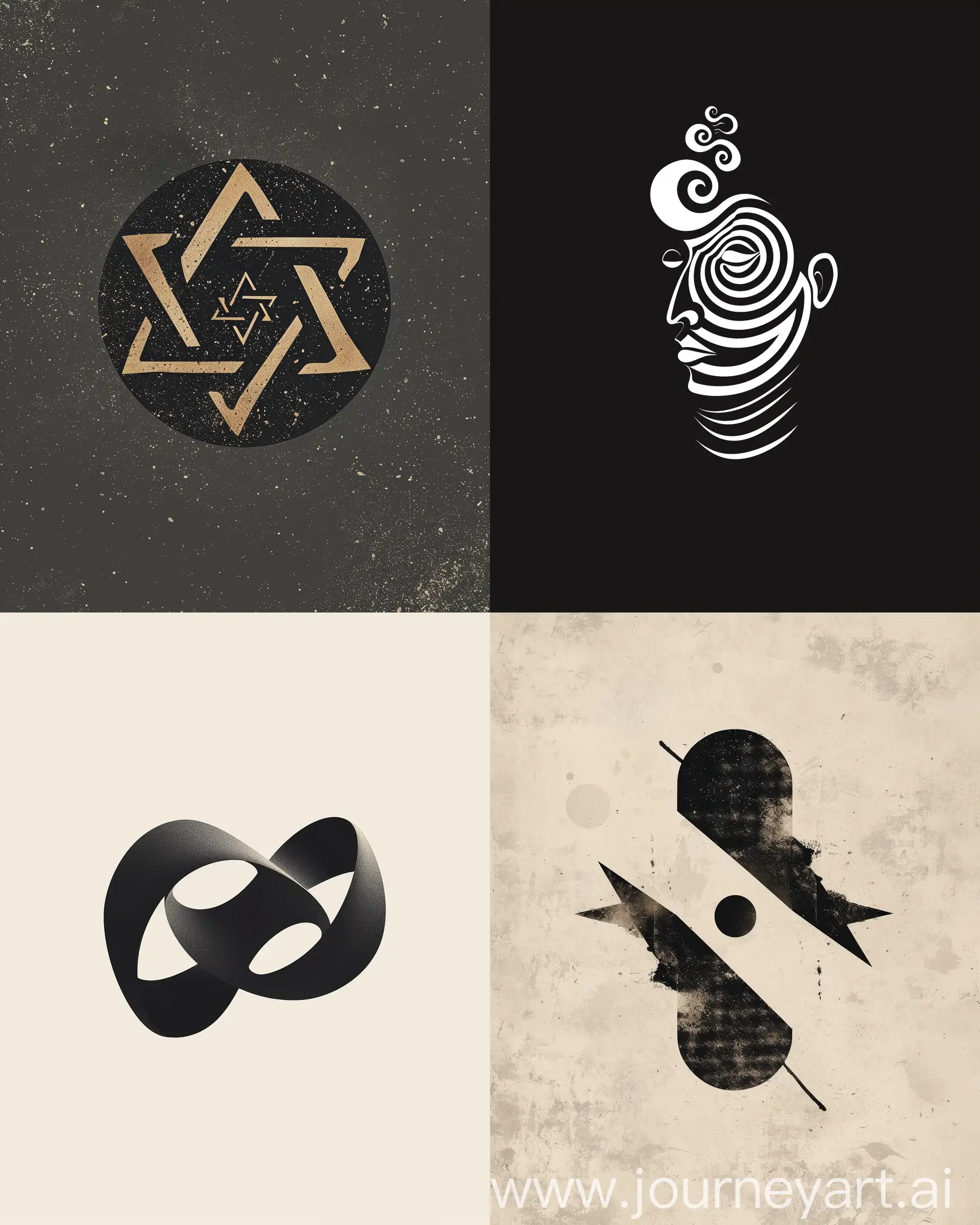 mysterious logo design philosophic style, minimalism art, surreal, wierd design   --ar 4:5