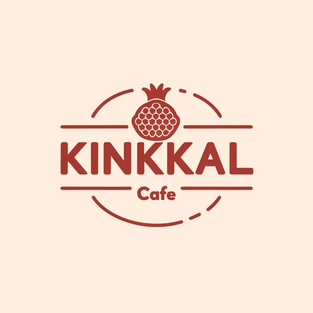 a logo design,with the text "kinkali", main symbol:pomegranate,Moderate,be used in Restaurant industry,clear background