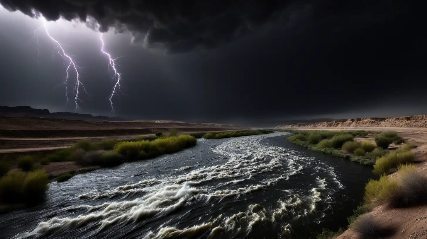 Mystical Windstorm in the Dark Jordan River Space